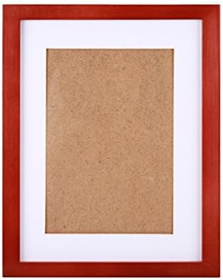 NohaRin 12x15 inch Simple Style Wood Picture Frames Made to Display Pictures 11x14 Without Mat or 8x12 With Mat, With Wall Mounting Materials, Cherry Red