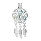 10pcs Angel Wings Wish Dream Catcher Pearl Cage Bright Silver Beads Cage Locket Pendant Jewelry Making-for Oyster Pearls, Essential Oil Diffuser, Fun Gifts (Angel Wings)