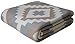 Soft Cotton Knit Throw Blanket - Heather Grey and Linen Beige | Turkish Delight 50