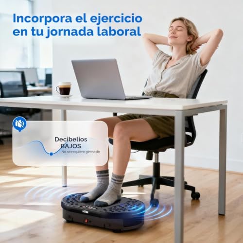 Plataforma Vibratoria con Mando A Distancia, 120 Niveles De Velocidad, 9 Modos De Programa, Temporizador De 15 Minutos, Capacidad Máxima De 136 Kg, Vibration Plate Muscular Silenciosa y Compacta