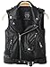 2016 Faux leather Motorcycle Dress Casual Boys Joker Vest (Black)