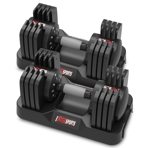 EnterSports 18kg x2 Verstellbare Hanteln, 5 Hantelgewichtsstufen (2-18kg) für Platzsparende, Rutschfeste Griffe mit Sicherheitsverriegelung, Home Gym
