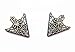yueton 3 Pairs Golden Bronze Copper Metal Triangle Brooch, Collar Pins Decoration Parts
