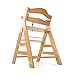 hauck Alpha+ Grow Along Solid Beechwood Highchair with Adjustable Seat, 5 Point Safety Harness, and Bumper Bar for Infants and Toddlers, Natural
