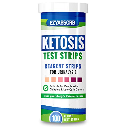 EzyAbsorb Ketone Strips - Perfect for Ketogenic Diet and Diabetics - Precise Ketone Measurement and Supports Ketone Adaptation, 100 Strips