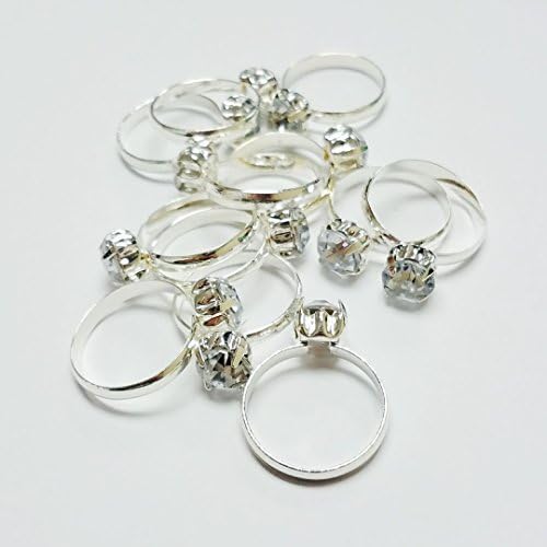 Fantastic Deals 1 Dozen Faux Silver Diamond Ring Favor Decoration Table Scatter Bridal Wedding Engagement Sweet 16 Glam Fabulous