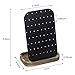 SRIWATANA Earring Holder Organizer Display, Metal Jewelry Organizer with Solid Wood Tray(62 Holes), Carbonized Black