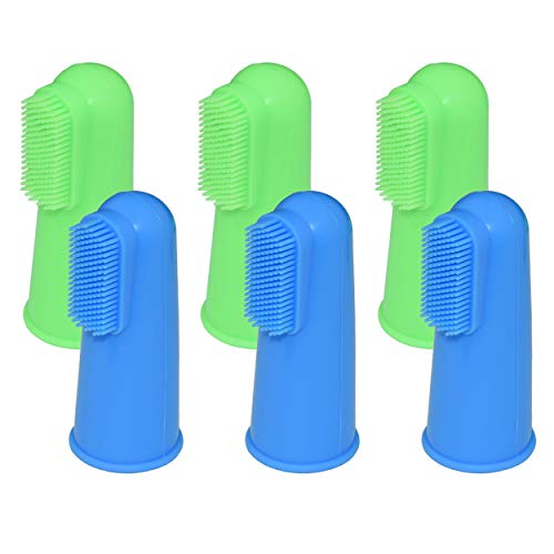 RosyLife Pet Dog Soft Toothbrush Dog Toothbrush Finger Toothbrush pet Toothbrush Small to Large Dogs (6 Neutral Size + 6 Head Toothbrush) - Thumbnail 2