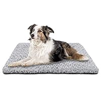 SIWA MARY Dog Bed Crate Pad Mat 30/36/42 in Anti Slip Washable Mattress Pets Kennel Pad for Large Medium Small Dogs Sleeping (36-inch,Grey)