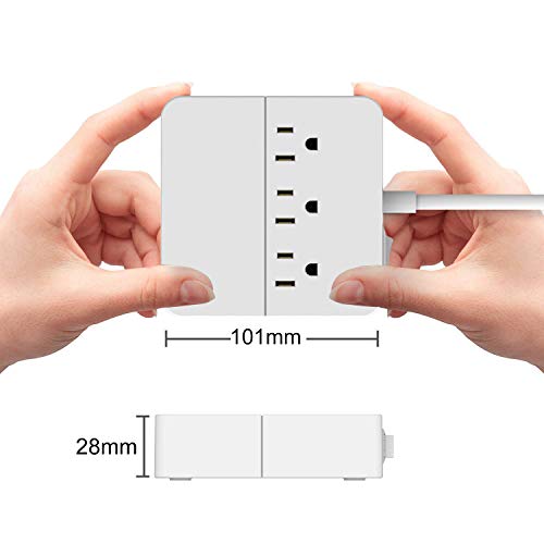 image for Yostyle Power Strip with 4 USB Charger 3 AC Outlets,Portable Surge Pro