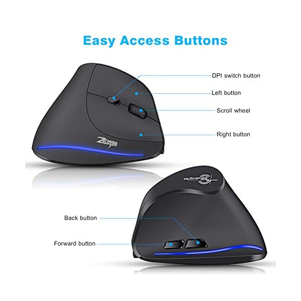 ECHTPower-Vertical-Ergonomic-Mouse-WirelessRechargeable-Optical-USB-Mouse-for-LaptopDesktopPCMacbook-with-100016002400-DPI6-Buttons ECHTPower Vertical Ergonomic Mouse Wireless,Rechargeable Optical USB Mouse for Laptop/Desktop/PC/Macbook with 1000/1600…