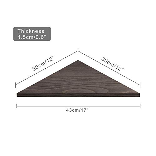 Befayoo Solid Pine Floating Corner Shelves Wall Mounted, Rustic Storage Decorative Shelf for Bathroom, Bedroom, Living Room, Kitchen, Office