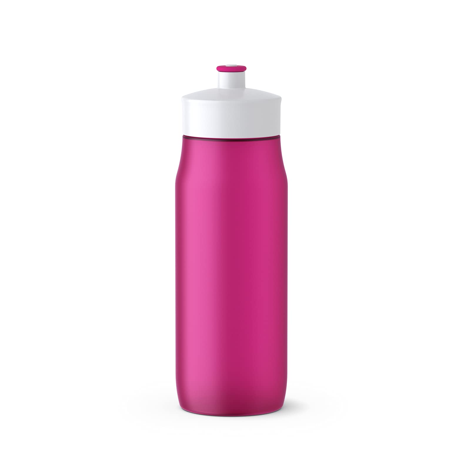 Emsa 518085 Squeeze Sports Water Bottle 0.6 Litre BPA Free Dishwasher Safe Durable Stylish Pink White