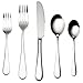 Bruntmor, ALBA Silverware Royal 45 Piece Flatware Cutlery Set, 18/10 Stainless Steel, Service for 8