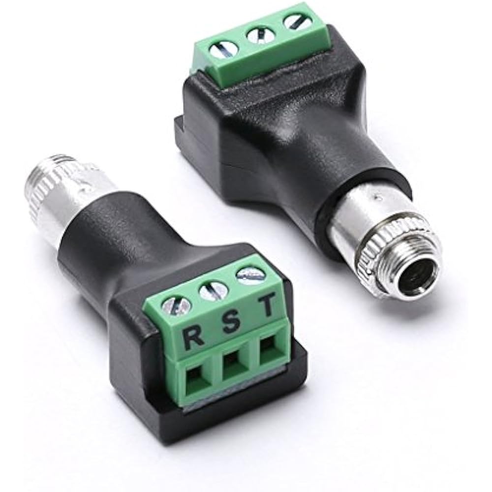 3.5mm Panel Mount Jack Female Terminal Block Stereo Connector 10 Pack