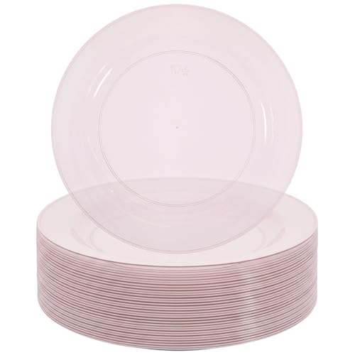 Fun Express 7 1/2" Premium Blush Disposable Plastic Dessert Plates - 25 Count