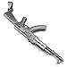 KONOV Mens Army Style AK47 Gun Pendant Necklace, 24 inch Chain, Black