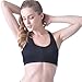 Queenie Ke Women's Medium Support Hand-Knited Nest Back Sport Fast Lane Bra Size L Color Black Pro