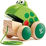 Hape Frog Pull-AlongÂ |Â Wooden Frog Fly Eating Pull Toddler Toy, Bright Colors