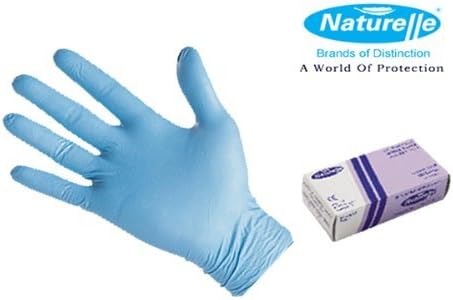Naturelle MICROSAFE Soft Disposable XL Blue Nitrile Gloves Powder Free - Extra-Large (Medical Grade, AQL 1.5, Latex Free)