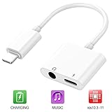 YouFu Iphone 8 adapter dongle headphone adapter 2A fast charging. Headphone splitter Supports the latest IOS systems. Charging and listening to music at the same time (no microphone function) (white)