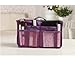 10 Different Colors Purse Organizer Insert Multi-function Cosmetic Storage Bag in Bag Purple-XB01009+Free Gift Phone Radiation Sticker