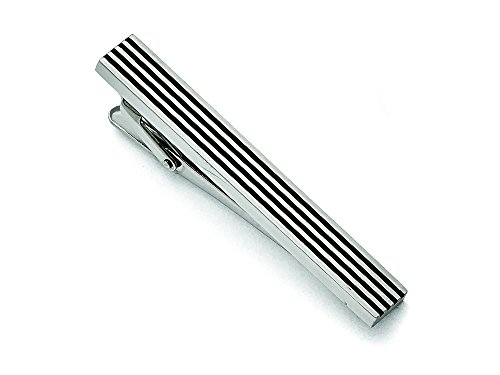 Chisel Stainless Steel Brushed Black Rubber Tie Bar