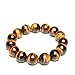 Real Natural Gemstones Bracelet, Genuine Tiger Eye Semi-Precious Stone Healing Power Crystal Stretch Beaded Bracelet,Unisex (Tiger Eye Bead Diameter:8mm)
