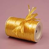 Premium Quality Rayon Raffia Ribbon - 1/4 Inch X 100 Yards (Gold Pearlized)