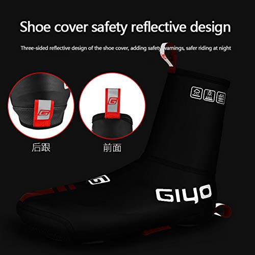 GIYO Cycling Shoe Covers Neoprene Waterproof,S-XXL Winter Proof PU Leather Thermal Warm Full Bicycle Overshoes for Men Women Road Mountain Bike Booties - Thumbnail 6
