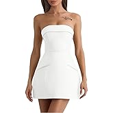 XXTAXN Women's Summer Sexy Sleeveless Tube Formal Party A-line Tulip Back Zipper Mini Dress
