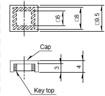 SK2AA00130 Keytop Color Ivory for ALPS Electric SKECFSA Series Tactile Switch (100/PKG)