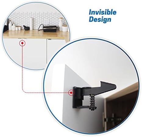 Cabinet Locks, Child Safety Latches, Tools no Required, Easy installing Baby Cabinet Latches FREE Corner Guard