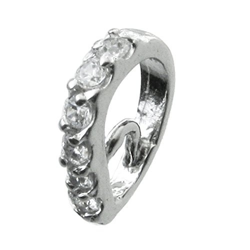 2 pcs .925 Sterling Silver Clear Cz Crystal Pendant Bail Connector