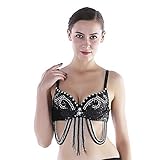 Seawhisper Festival Clothing for Women Cabaret Costume Belly Dancing Bra Black 32B-34A-34B