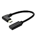 Hame On The Line HOTL 90 Degree Right Angled USB Type C Extension Cable (0.6Ft/20cm), USB-C Type C Male to Female USB 3.1 Extender Extension Short Cable Cord For Nintendo Switch, Macbook & More,Black