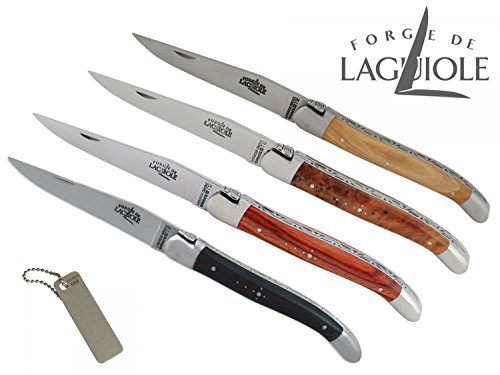 Forge de Laguiole Knife Pocket Knife Folding Knife 11 cm Ebony, Olivewood, Birch Wood + Prymo Diamond sharper