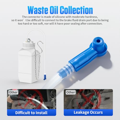 PLAYOCCAR Car Brake Bleeding Device; Electric Pulsating Automatic Brake Bleeding Set; 220 V Brake Fluid Changer with 9 Master Brake Cylinder Adapters and 1 Waste Oil Container