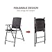 Tangkula 4 Piece Folding Patio Bar Chairs, Lightweight Portable Foldable Space Saving Wicker Bar Stools with Armrest & Footrest, for Lawn Patio Beach Garden Deck