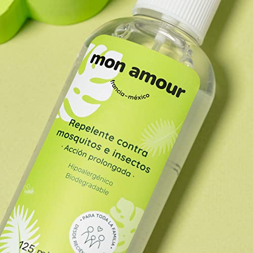 Mon Amour Set Repelente Contra Mosquitos e Insectos con Activos Naturales de de Larga Duración Para Pieles Delicadas de Bebés, Niños y Toda La Familia Desde Recién Nacidos Hipoalergénico 125 ML