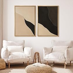 MUDECOR Framed Canvas Print Wall Art Set Black and