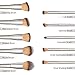 FIXBODY Makeup Brush Sets - 10 PCS Wood Handle Soft Synthetic fiber hair Kabuki Powder Blush Liquid Eyeliner Eyeshadow Lip Eyebrow Brush (Silver)