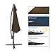 SUNGREEN Offset Patio Umbrella 10ft Hanging Umbrella Outdoor Market Cantilever Umbrella with Umbrella Cover Crank Lift & Cross Base for Garden Backyard Deck and Poolside-Brown