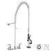 Aquaterior Chrome Double Handle Brass Pre-Rinse Commercial Wall-mount Faucet w/Pull Down Restaurant CUPC NSF ANSI