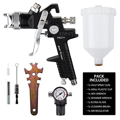 Cartman HVLP Gravity Feed Air Spray Gun H827P, 20.2 oz Capacity