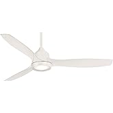 MINKA-AIRE F749L-WHF Skyhawk 60 Inch LED Ceiling Fan with Carved Wood Blades, Integrated LED Light and DC Motor in White Fini