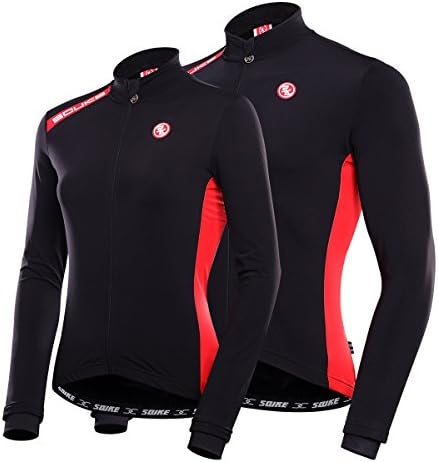 Fmix Women Men's Full Zip Long Sleeve Bicycle Cycling Jersey-Windproof Thermal Breathable And Quick Dry Thickening Fleece Jacket (M, Women)