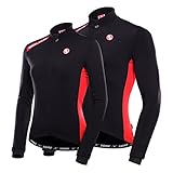 Fmix Women And Men's Full Zip Long Sleeve Bicycle Cycling Jersey-Windproof And Quick Dry Thickening Fleece Couple Models for Outdoor Warm Jackets