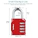 ORIA Combination Lock, 4 Digit Combination Padlock for School, Employee, Gym and Sports Locker, Case, Toolbox, Fence, Hasp Cabinet and Storage, Red and 2 Pack
