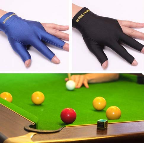Shni 1 Piece Elastic Lycra 3 Fingers Pool and Billiard Glove - Fits Both Men and Women, Right or Left Hand(Black)
